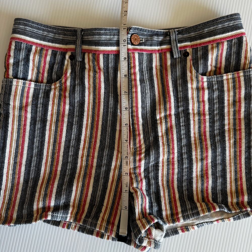 See By Chloe Jacquard Stripe Cotton Denim Shorts EU 40 Boho Retro Festival Indie - Picture 11 of 16